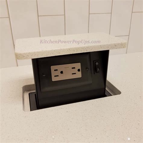 electrical popup box|quartz countertop pop up outlet.